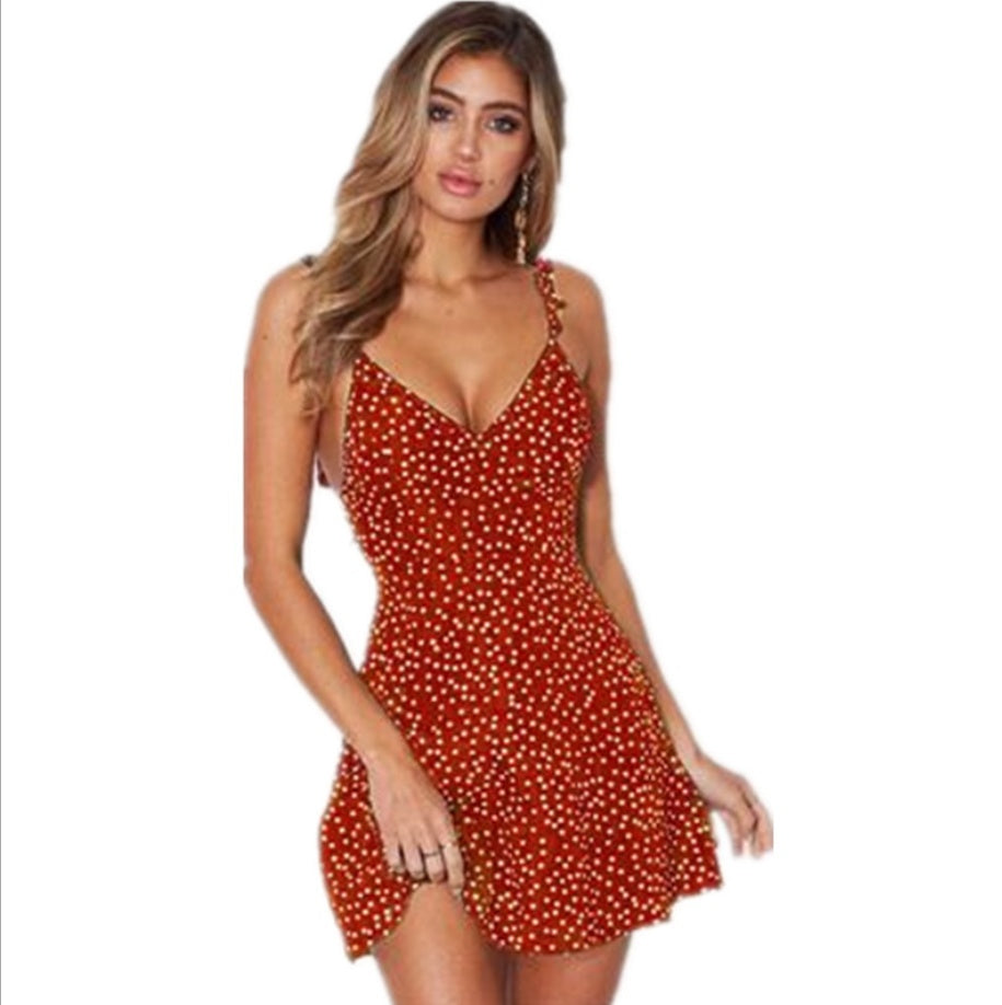 Polka-dot Strappy Dress Women