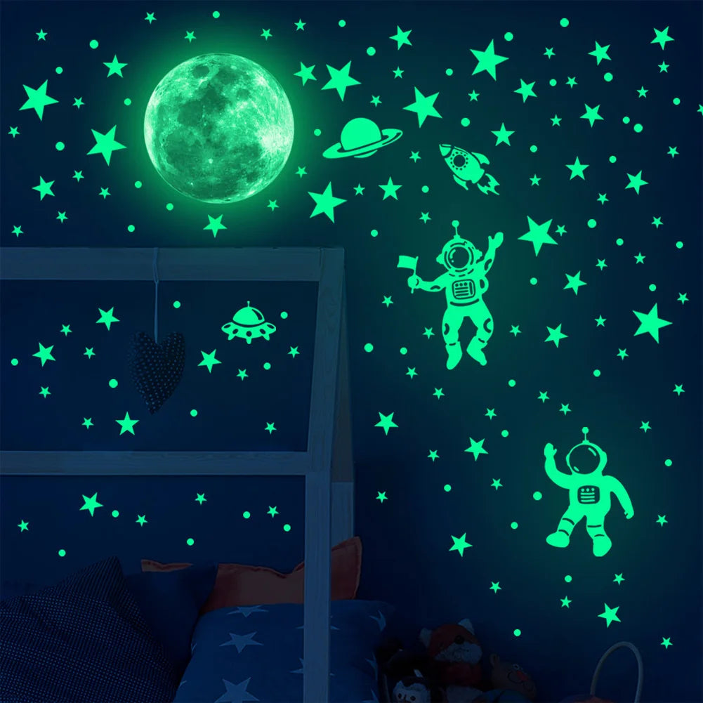 Create a dreamy, out-of-this-world atmosphere with our Luminous Astronaut Star Moon Wall Decor. Perfect for bedrooms, nurseries, or playrooms, this glow-in-the-dark wall art features a whimsical astronaut surrounded by stars and moons, bringing the magic of space exploration to your home.