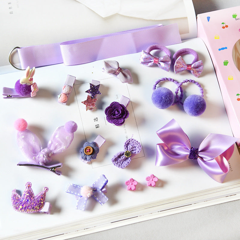 Elevate your little one's hairstyle with our Girls' Hair Accessories Set—a must-have collection of vibrant, high-quality hair essentials. This set includes an array of stylish hair clips, headbands, scrunchies, and bows, perfect for adding a touch of flair to any outfit. Designed for girls of all ages, our accessories are made from durable, non-slip materials, ensuring they stay in place throughout the day, whether at school, parties, or playtime. With a variety of colors and designs