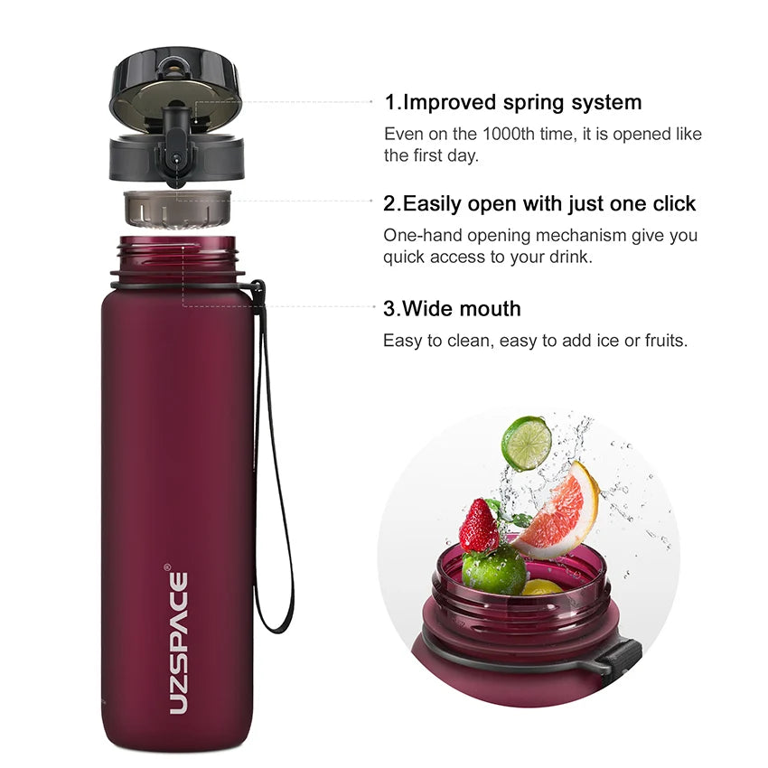 New 500/1000ml Sports Water Bottle