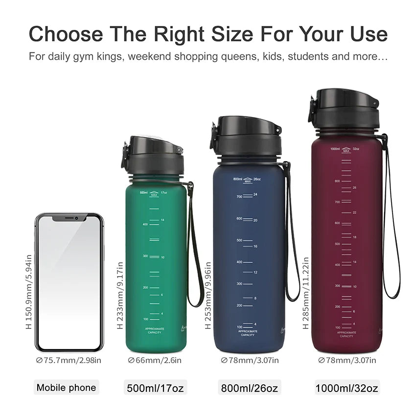 New 500/1000ml Sports Water Bottle