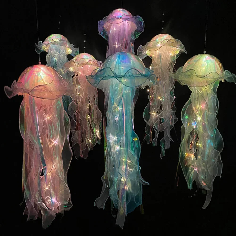 Enchant Your Space with a Mesmerizing Jellyfish Lamp – The Perfect Home Decoration  Add a touch of underwater magic to your home with our stunning Jellyfish Lamp. This unique decorative piece creates a calming and enchanting ambiance, perfect for any room. The lamp features realistic, lifelike jellyfish that gently float and glide, illuminated by soft, color-changing LED lights. 