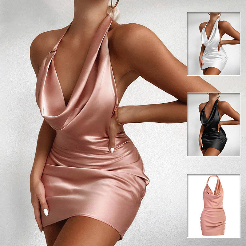 Turn heads and make a statement with our Backless Satin Party Dress, a perfect blend of elegance and allure. This stunning dress is designed to accentuate your silhouette while offering a luxurious feel, making it an ideal choice for any special occasion.