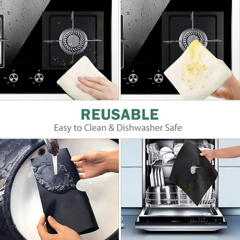 Protect your gas stove and make cleaning a breeze with our durable Gas Stove Protectors. Available in packs of 1, 4, 6, or 8, these protectors are designed to keep your stove looking new while saving you time and effort.