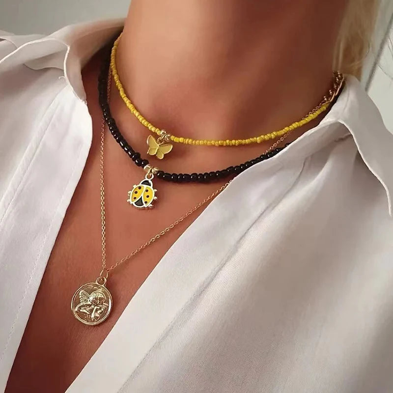 Fashion Necklaces Oil Heart Cross Pendant Jewelry