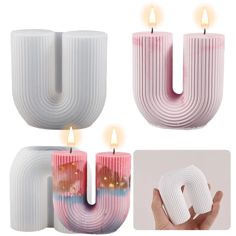 U Shape Candle Silicone Mold  Home Deco