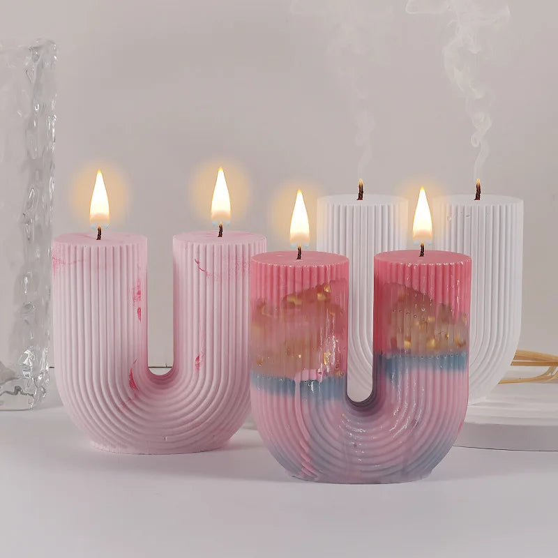 U Shape Candle Silicone Mold  Home Deco