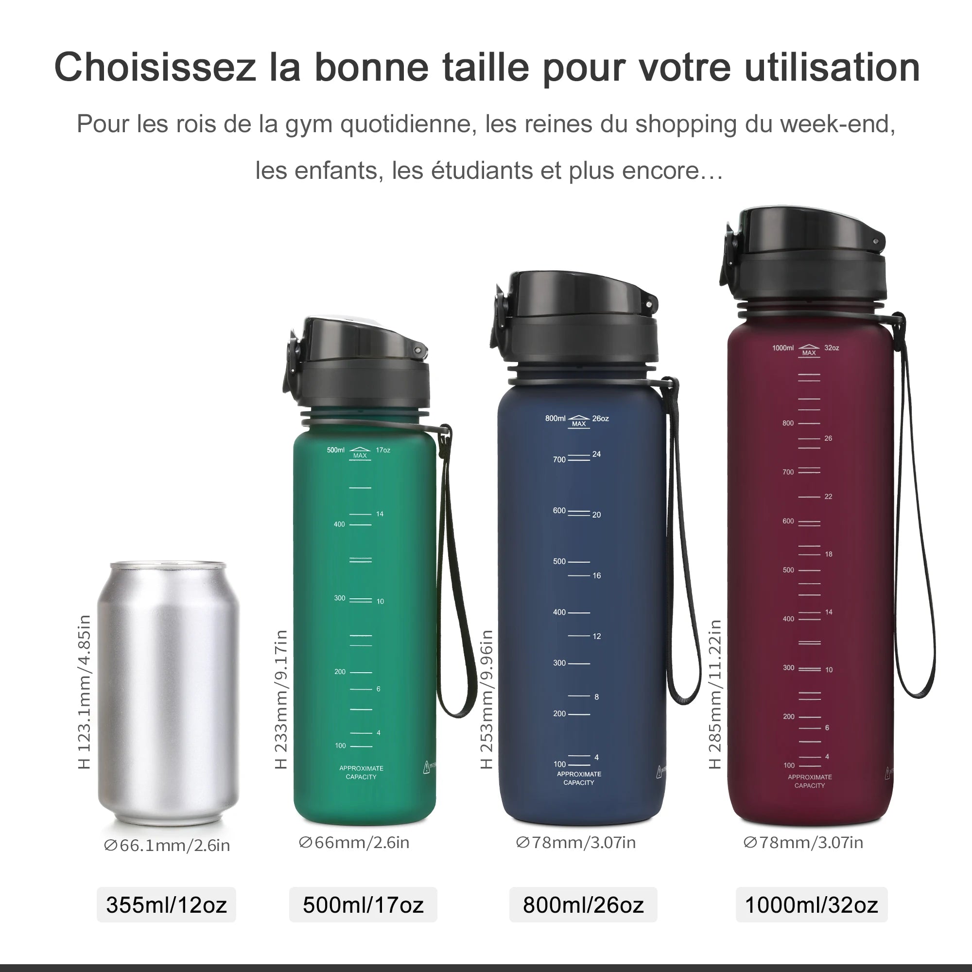 Hot Sale 500/1000ML Sports Water Bottle