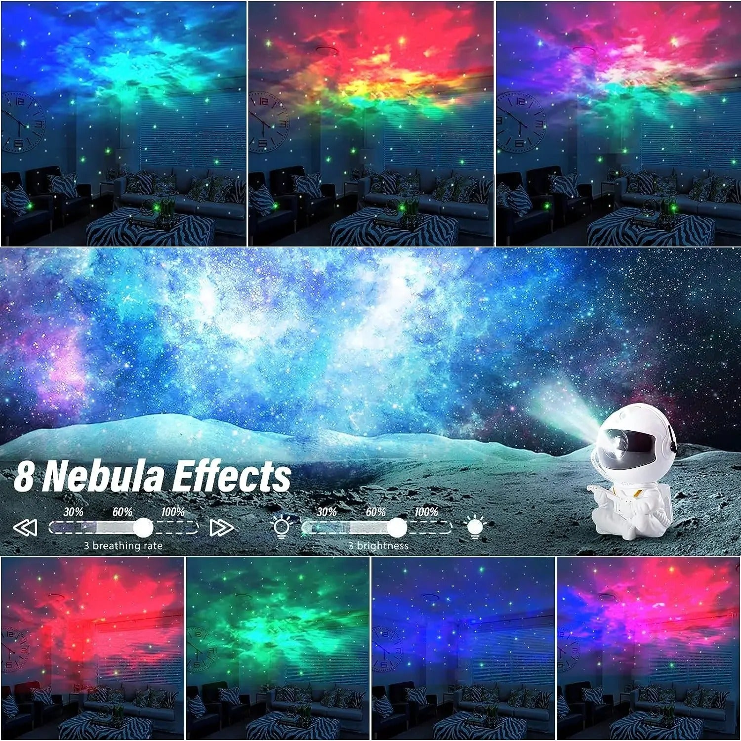 LED Ceiling Lamp for Bedroom | Galaxy Star Projector & Night Light | Astronaut Space Projector with Starry Nebula | Home Decor & Kids Gift